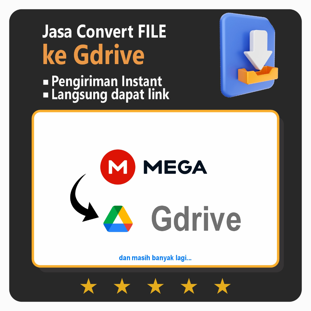 Jasa Convert Link Premium Mega nz dll ke Gdrive Link