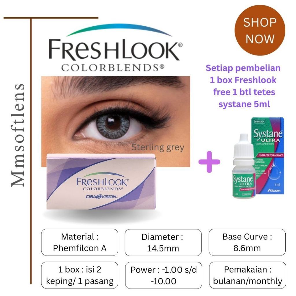 Softlens FRESHLOOK COLORBLENDS 3TONE HONEY -050 s/d -800