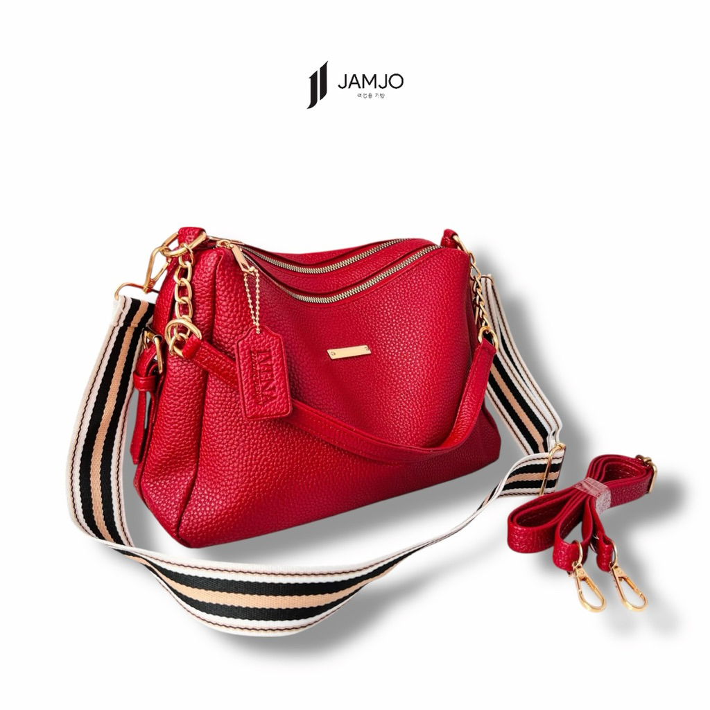 JAMJO - IVANA HOBO BAG TAS TOTE KULIT JERUK WANITA 2RUANG TAS TOTEBAG