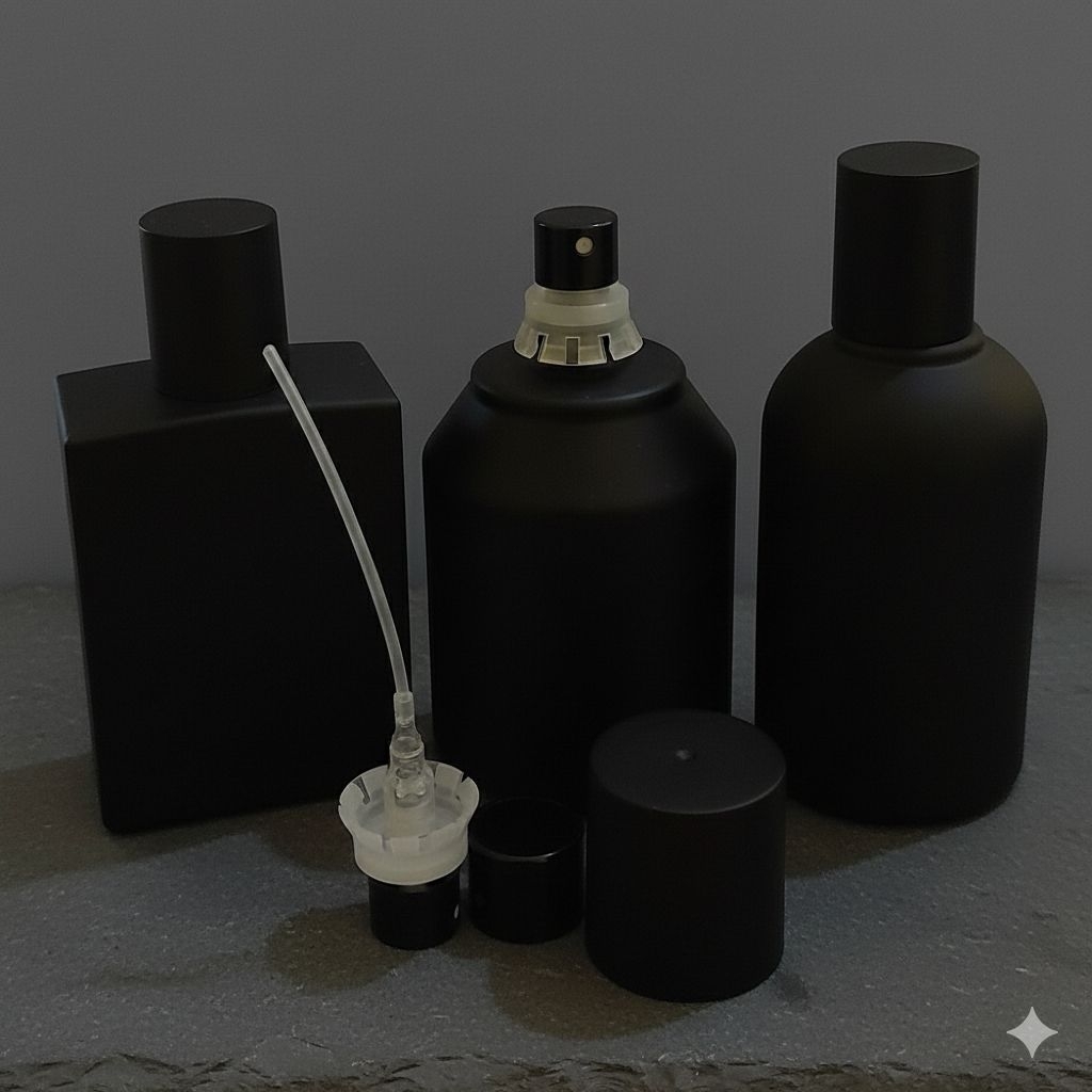 Klx botol parfum hitam doff 50ml botol kaca semi press 4 varian botol