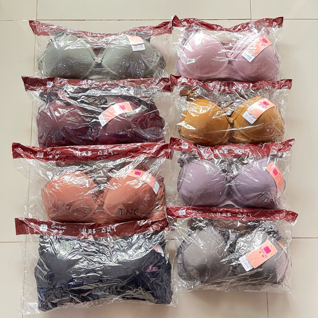 (GROSIR 6PC) BRA/BH Lingcao A5 & B5 Tanpa Kawat Kait 2 dan Kait 3/ BH Wanita/ BRA Busa Tanpa Kawat
