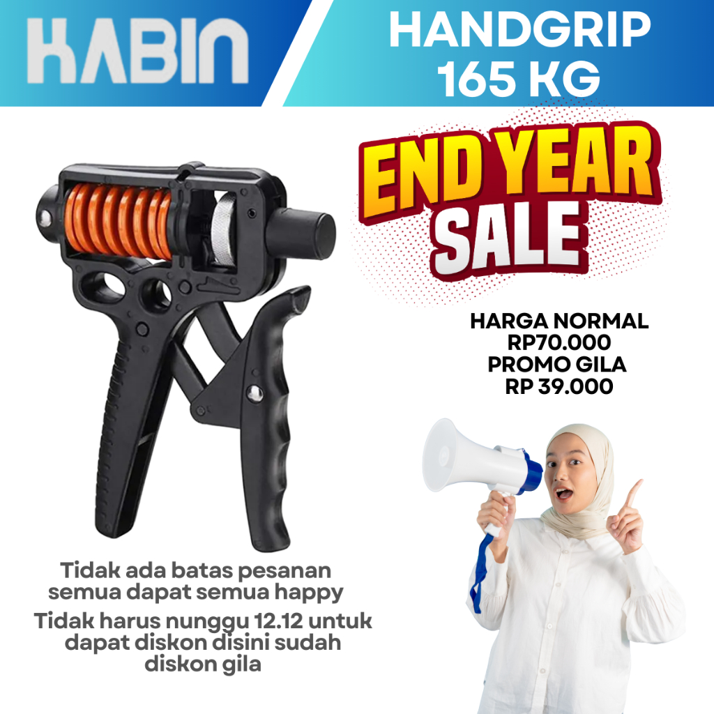 Handgrip 165 KG Alat Fitness Gym Olahraga Otot Tangan Hand Grip Dilengkapi Penghitung Otomatis