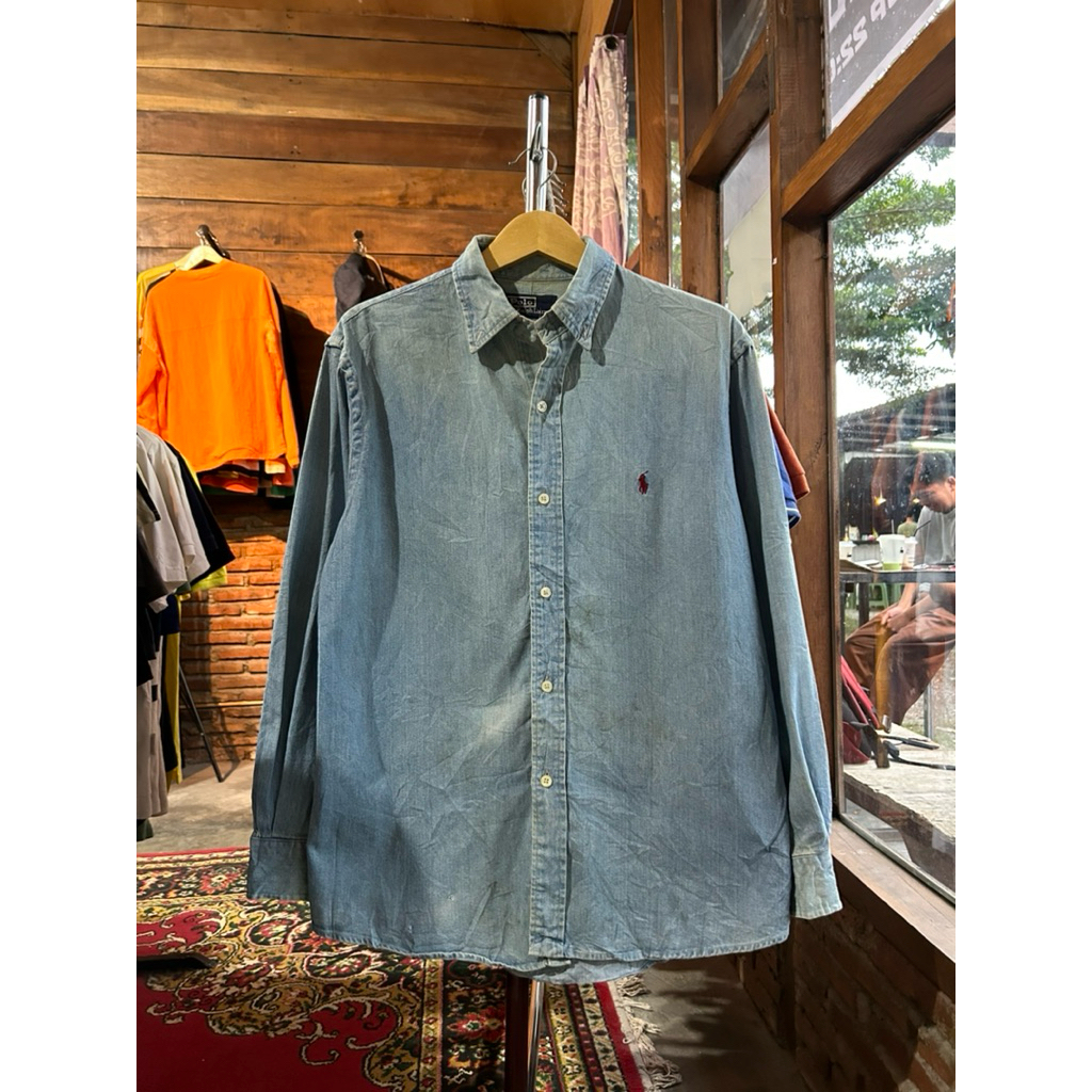 Kemeja Denim Vintage Polo Ralph Lauren second Original