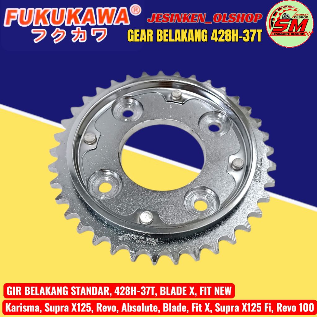 Gear Belakang (STD) Blade X, Karisma, Revo Absolute, Supra X125/Fi Fukukawa 428H-37T