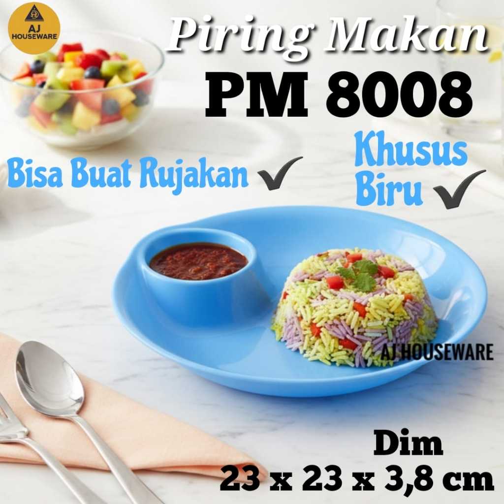 PM 8008 PIRING MAKAN PLASTIK/PRING MPASI /PIRING RUJAK /PIRING SAJI  SAOS GOLDEN SUNKIST