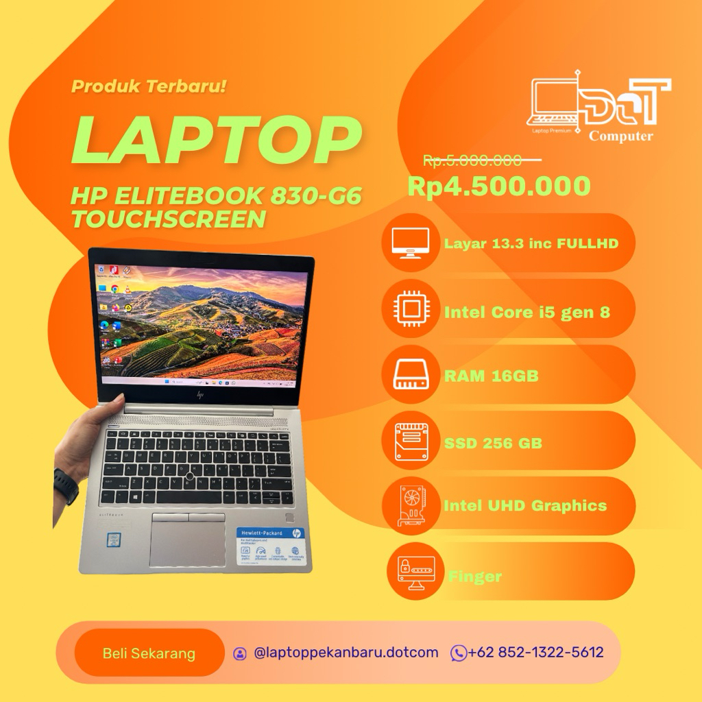 LAPTOP HP ELITEBOOK 830-G6 TOUCHSCREEN RAM 16GB/256GB