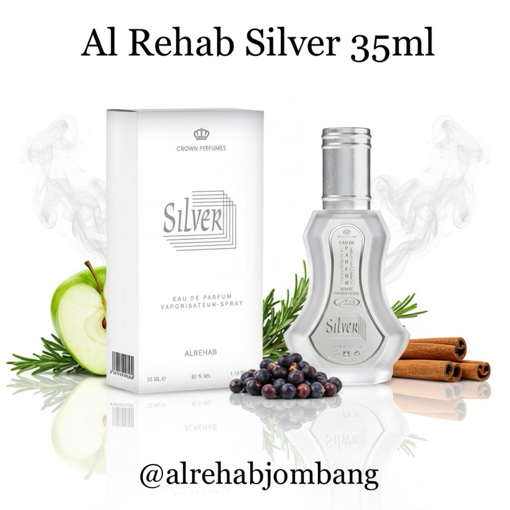 Parfum Al Rehab Silver 35ml Spray Original