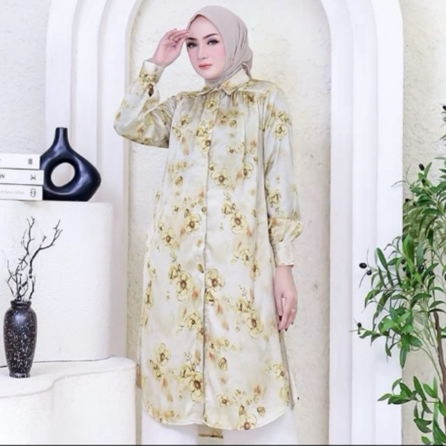 Tunik Syar’i Sutra  Silk premium Berkilauan & Mewah