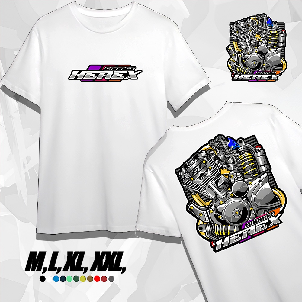 Kaos Racing Mesin Herex - Kaos T-shirt Pria dan Wanita Distro Herex Style Motor Cb