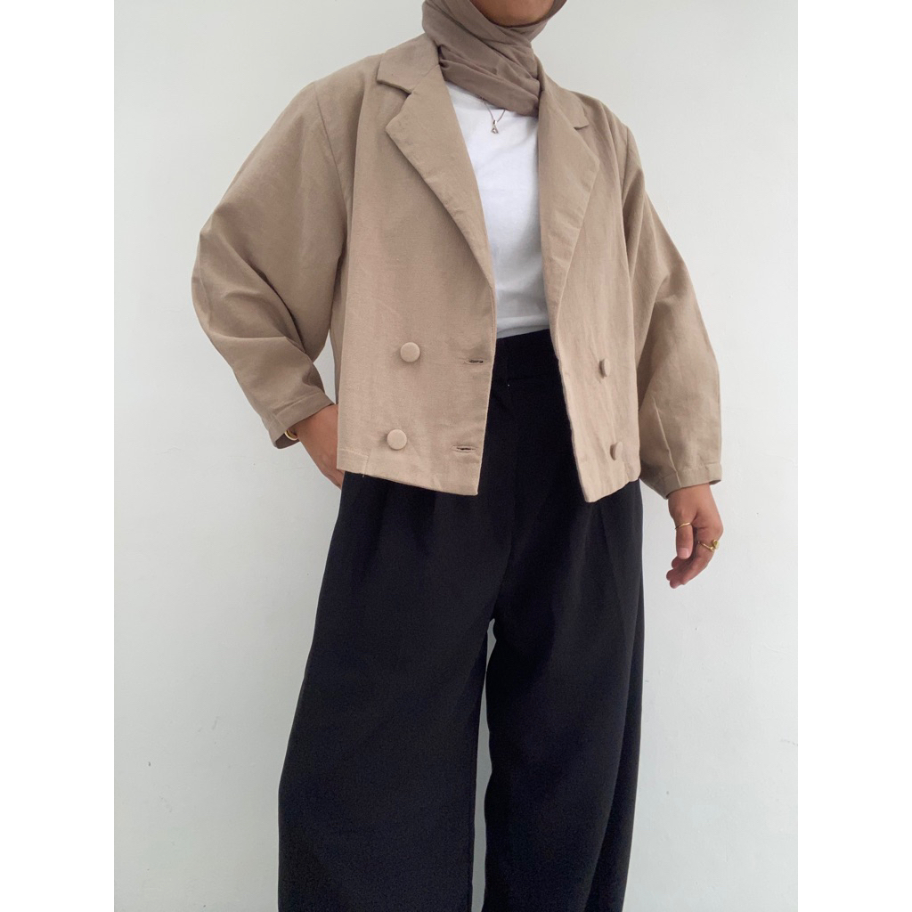 OTASHAWL - Amy Crop Blazer | Linen Blazer | Linen Outer