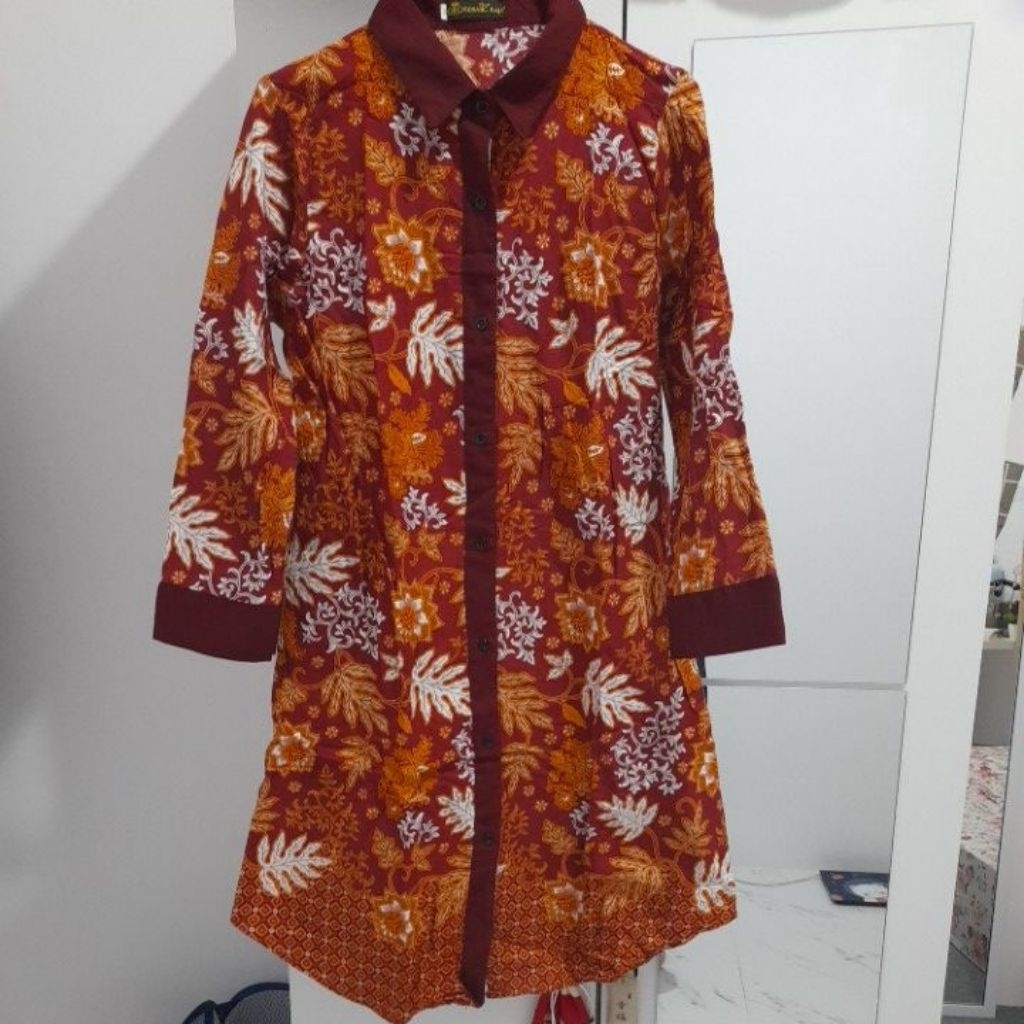 preloved tunik batik panjang benang raja size M