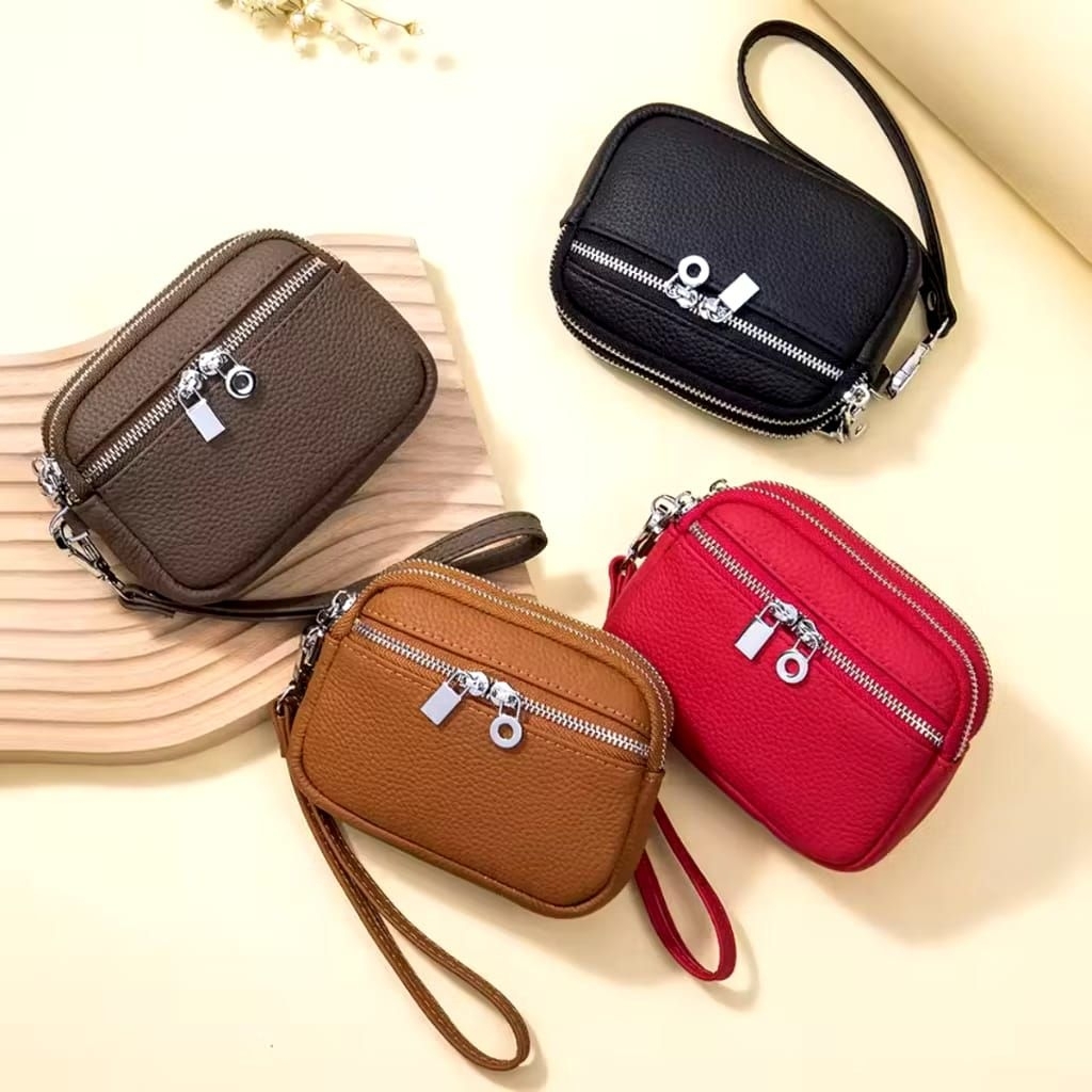 dompet wanita mini/dompet koin aesthetic/dompet koin 3 ruang