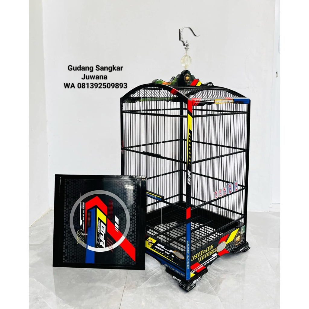 Sangkar Kosan BnR 40x40 Water Decal Ruji Fiber + Full set Kerodong + Free Pallet Kayu