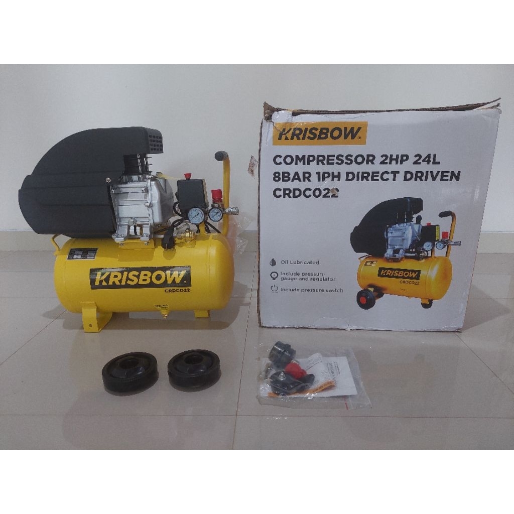 Kompresor/Compressor Krisbow CRDC022 (2 HP, 24 liter)