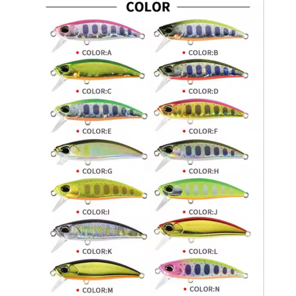 UMPAN PANCING LURE CASTING MINOW LURE FACTORY 9002 SINKING 4.8CM/6.5GR SUPER ACTION