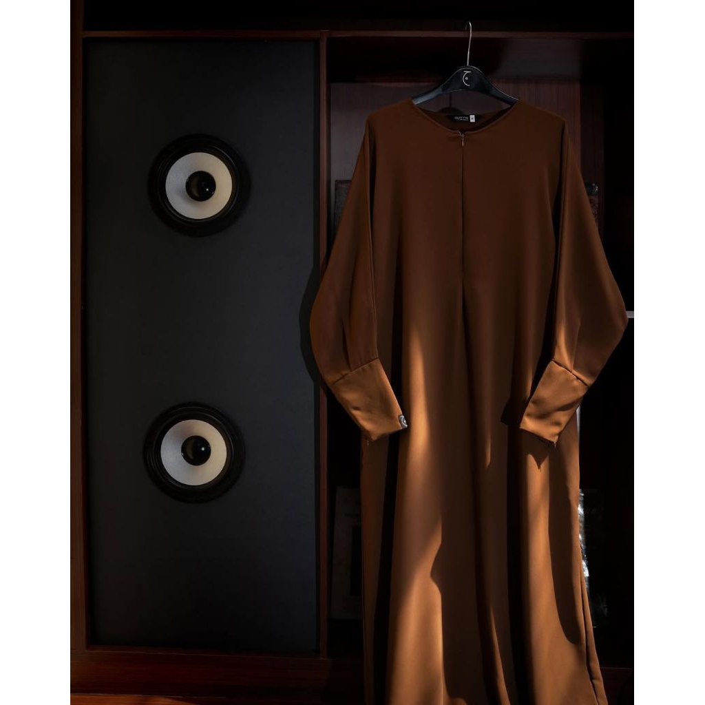 Munaa Dress Abaya  Carbon Gamis Aljenna Jemima Caramel Mazen Khimar Fuse Long Jetblack Premium