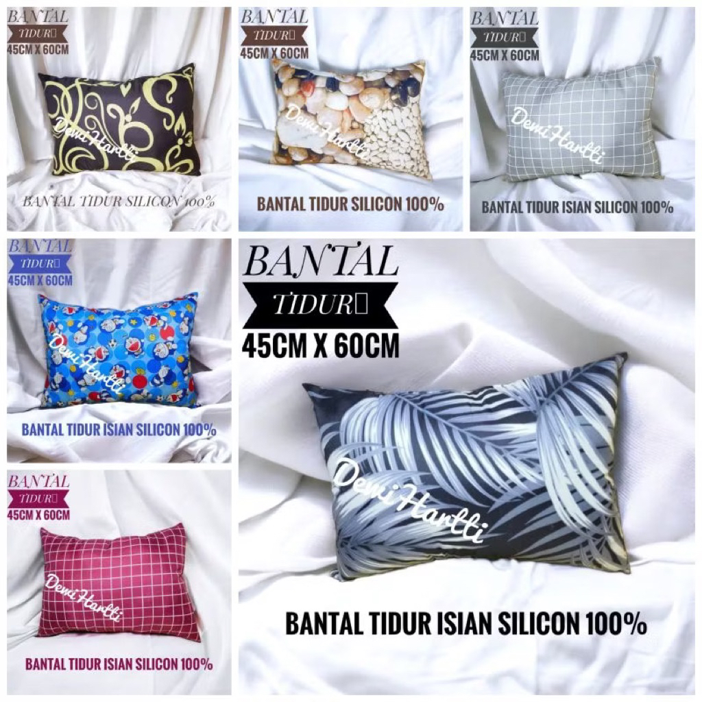 Bantal tidur Guling Dewasa Motif Random Silikon Dakron Banyak Warna Ready Medan
