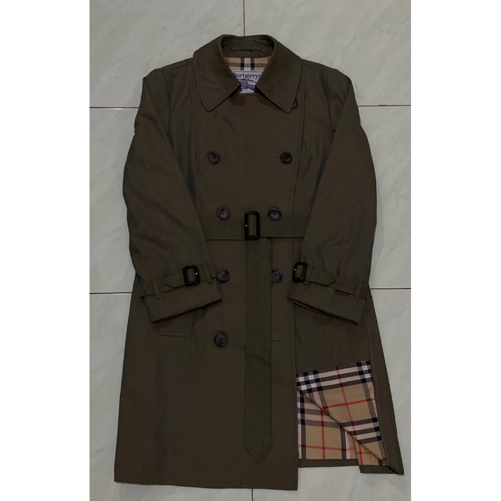 Coat Burberry (warna army) / Coat Branded burberry / Coat Burberry