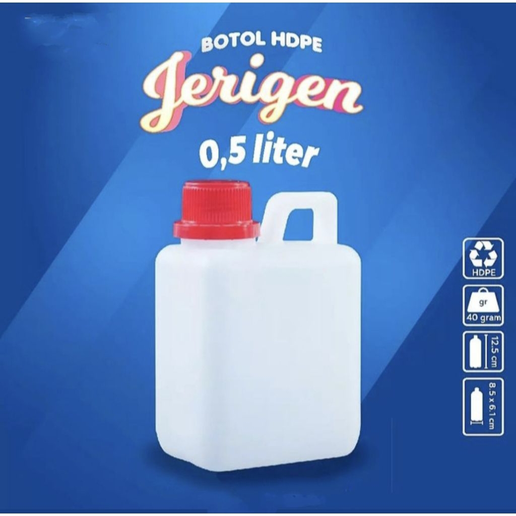 Jerigen HDPE food grade 500 ml putih doff