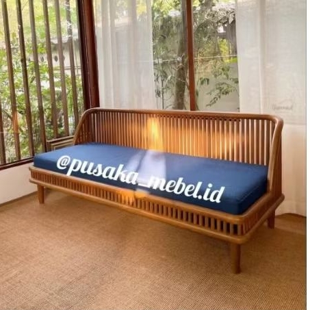 bangku sofa panjang outdoor kayu solid, bangku sofa kayu Lobby hotel caffe