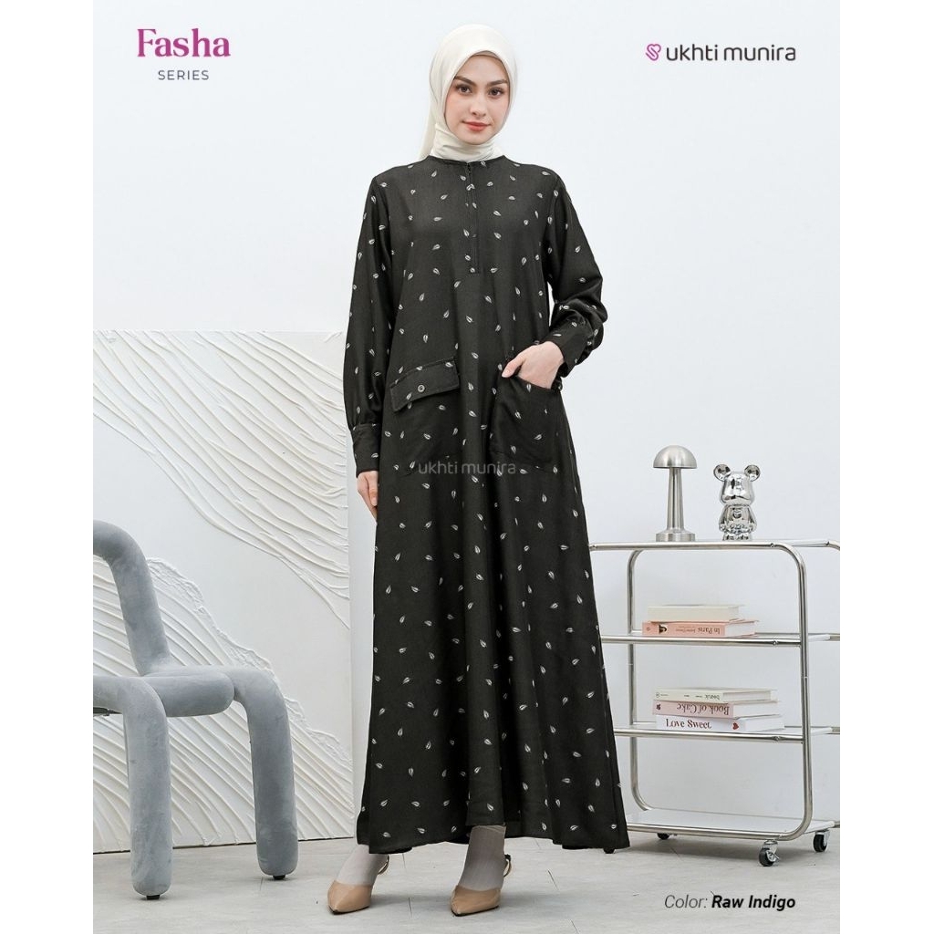 Gamis FASHA | Gamis Denim | Dress by UKHTI MUNIRA [ORIGINAL]