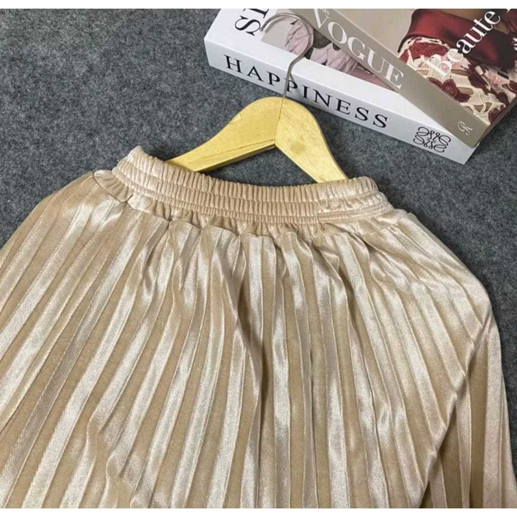 ROK PLISKET VELVET BLUDRU PENDEK 7/8 / ROK PLISKET BLUDRU IMPORT PREMIUM