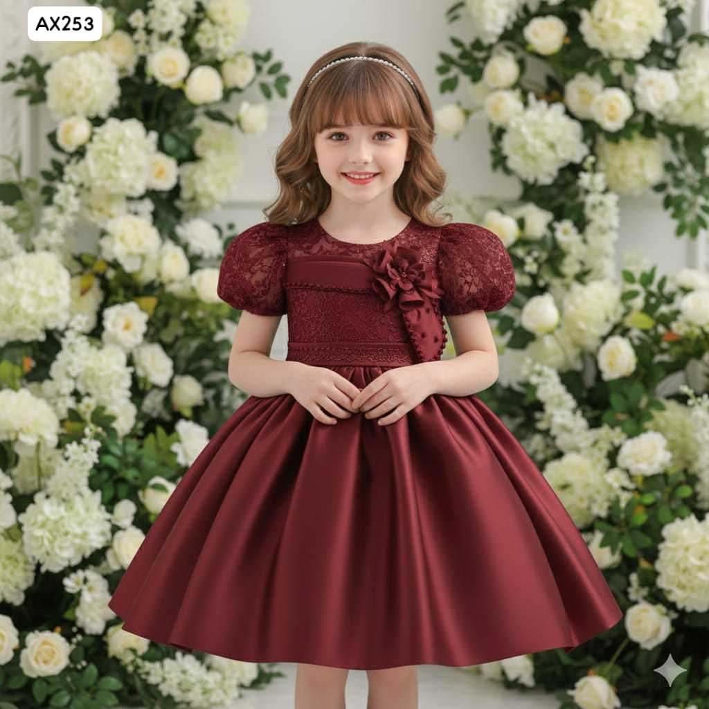 TZ-Gaun natal anak dress natal anak baju natal anak gaun kembang anak dress kembang anak baju kemban