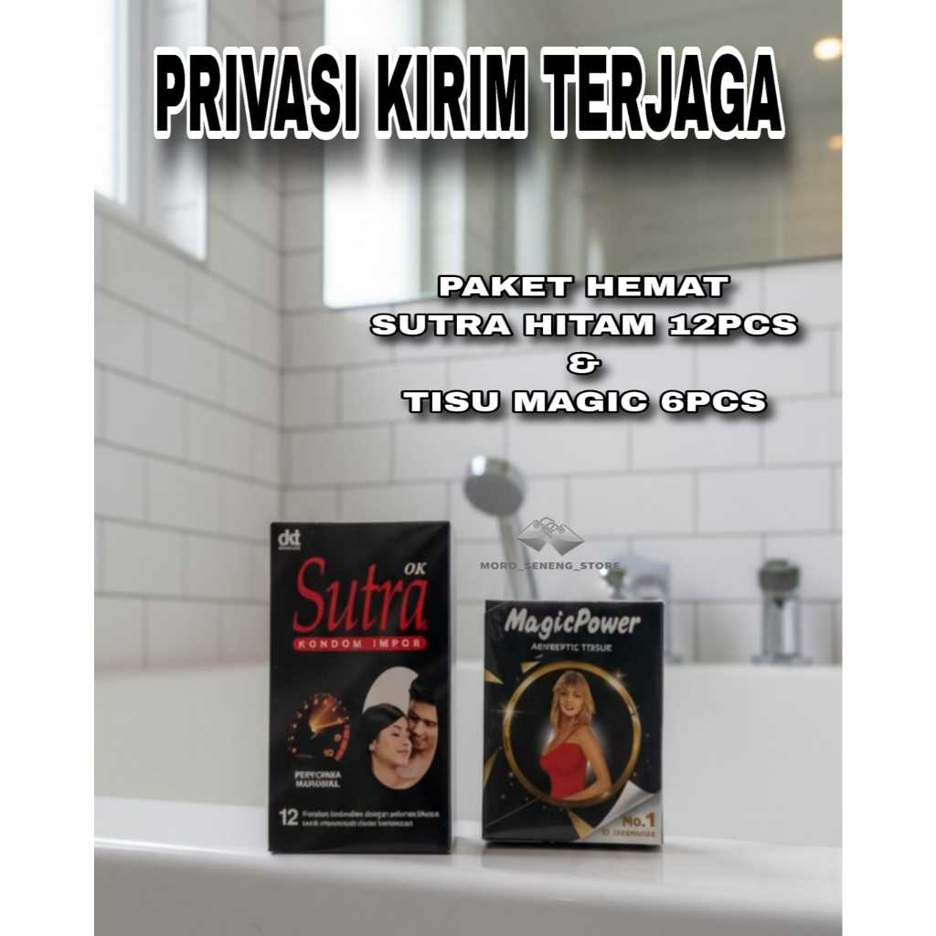 PAKET LENGKAP KONDOM SUTRA OK HITAM 12 DAN TISU MP HTM ORIGINAL