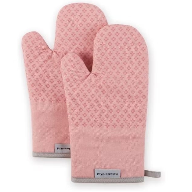KitchenAid Asteroid Oven Mitt Set, 7"x12.5", Dried Rose, 2 Piece
