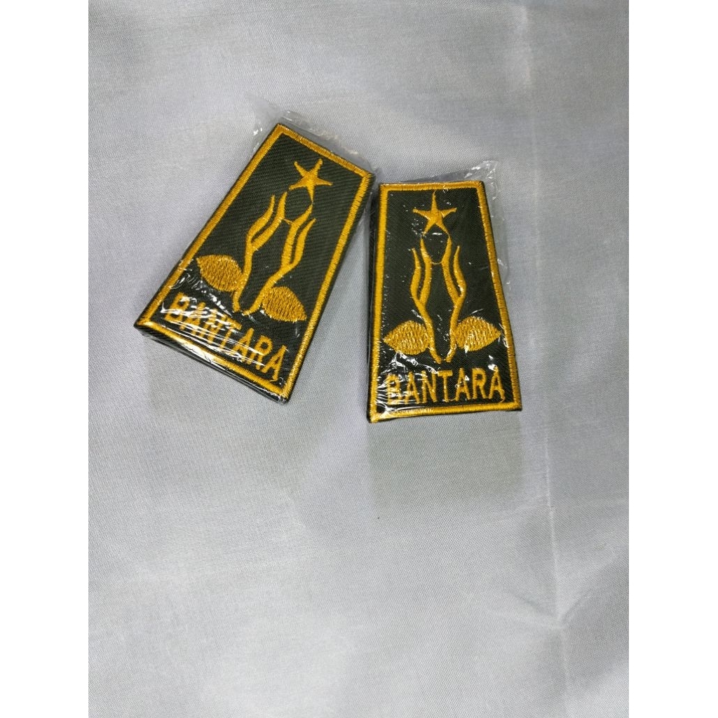 BANTARA BORDIR LIST KUNING Sepasang Bantara Pramuka bordir Bantara Lis bordir isi 2pcs kanan kiri