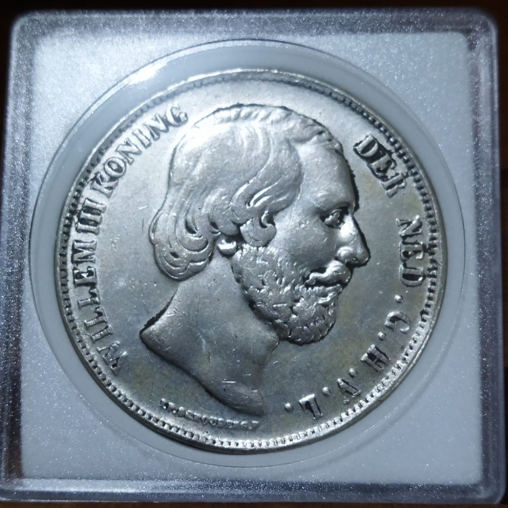 uang koin koleksi 2,5 gulden Willem III 1863