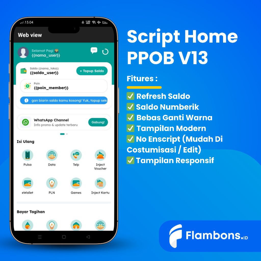 Script Home Bukaolshop PPOB V13