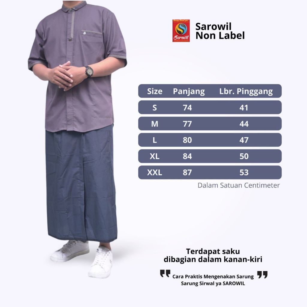 Sirwal sarung sarowil dewasa