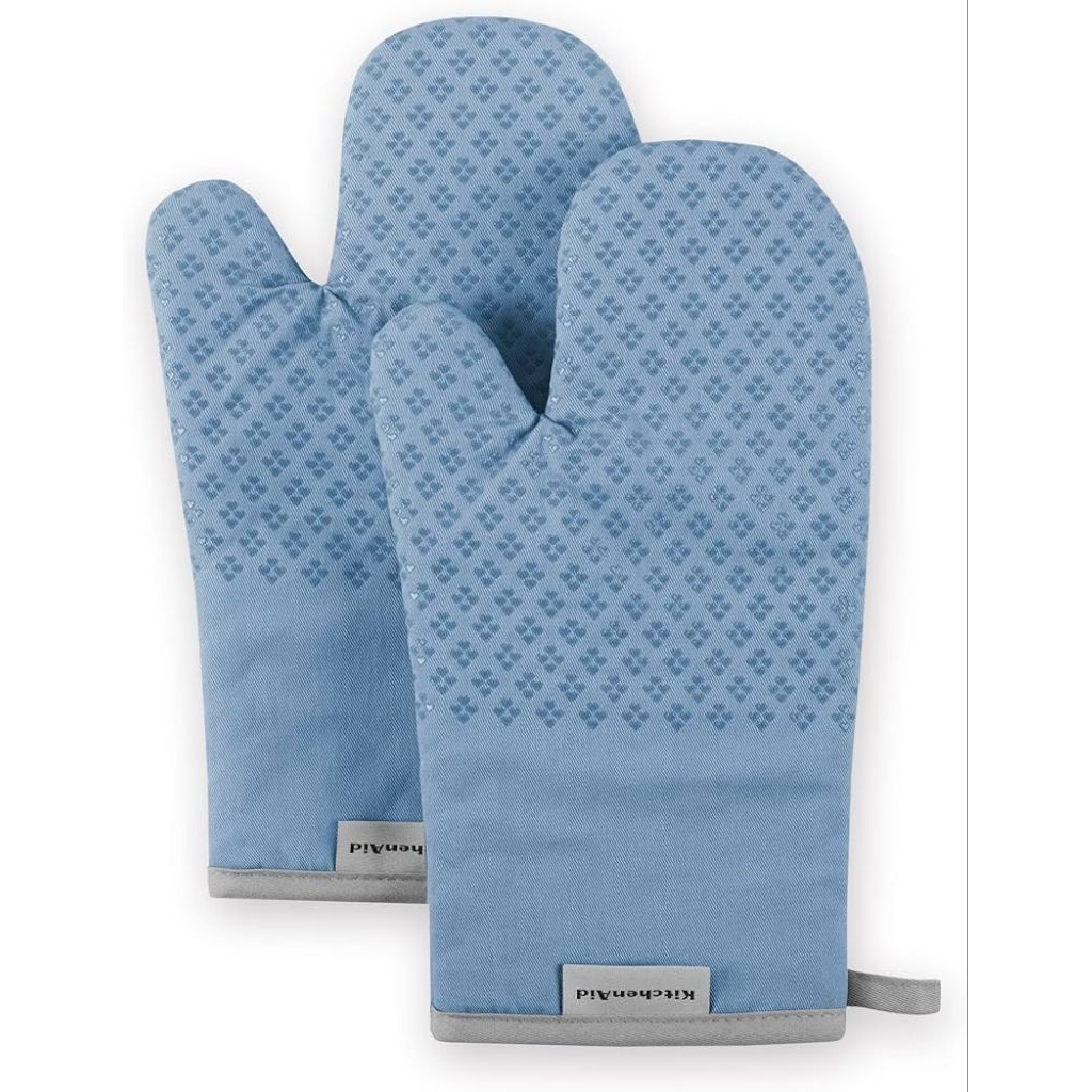 KitchenAid Asteroid Oven Mitt Set, 7"x12.5", Blue Velvet, 2 Piece