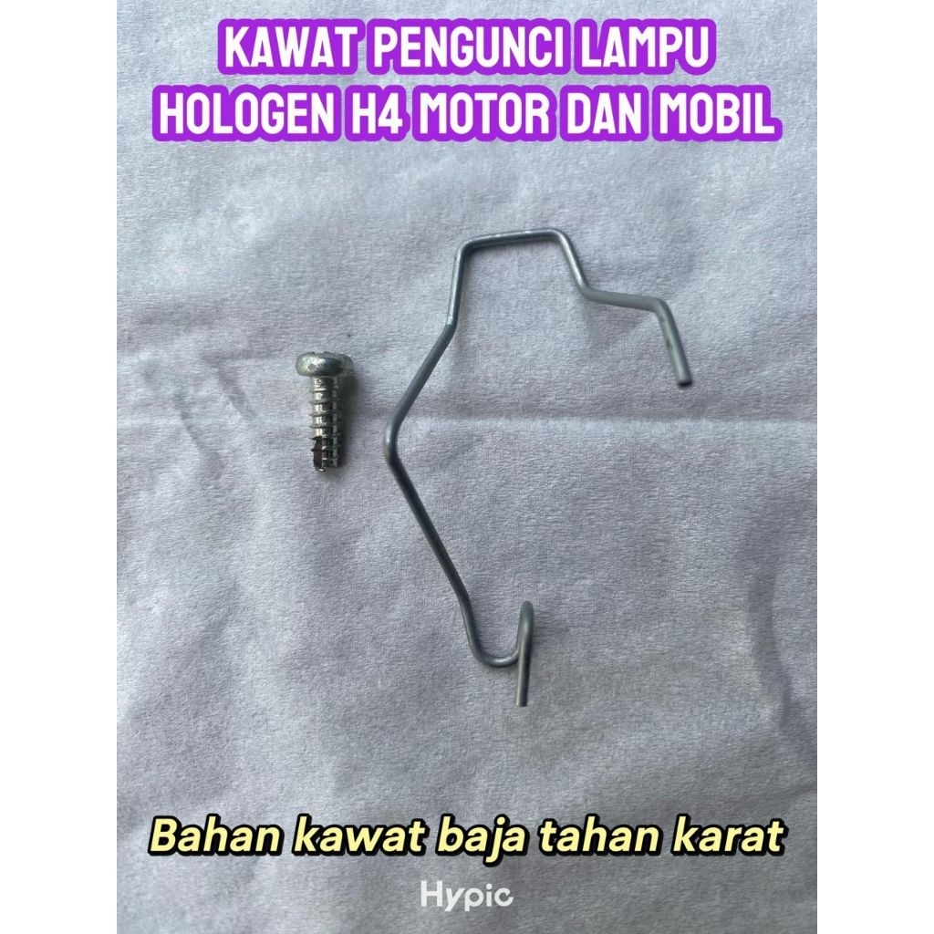 klip kawat pengunci lampu bolam led halogen H4 mobil dan motor