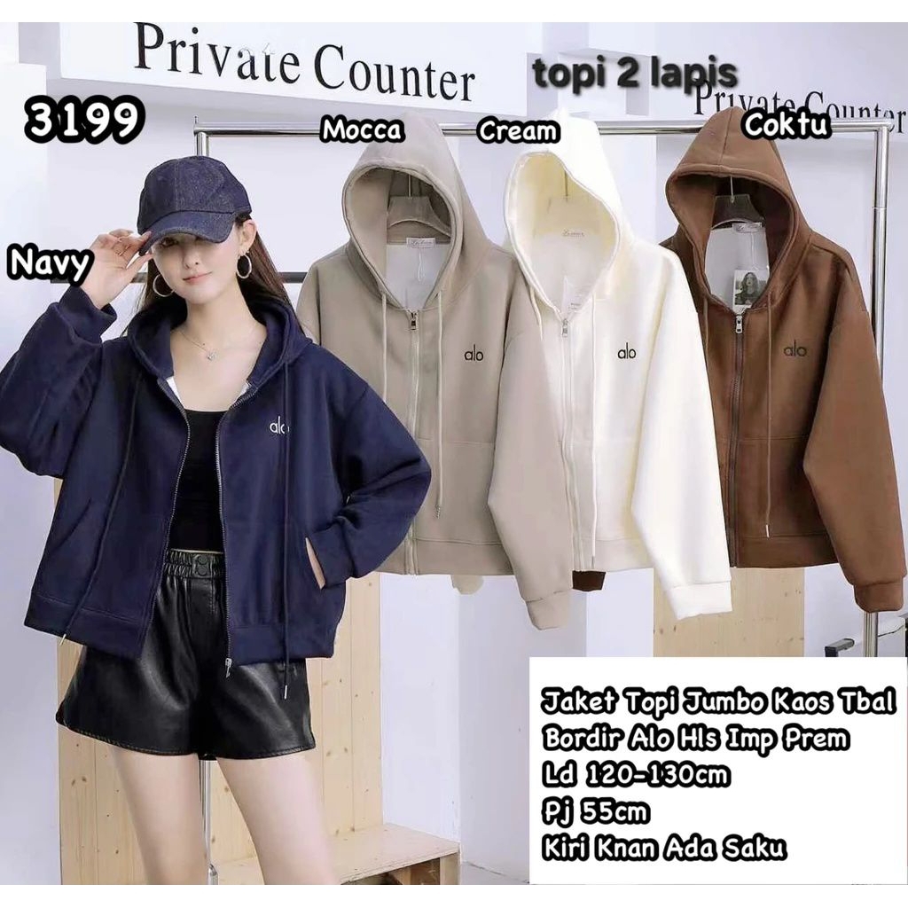 CS 3199 Jaket kaos tebal jumbo