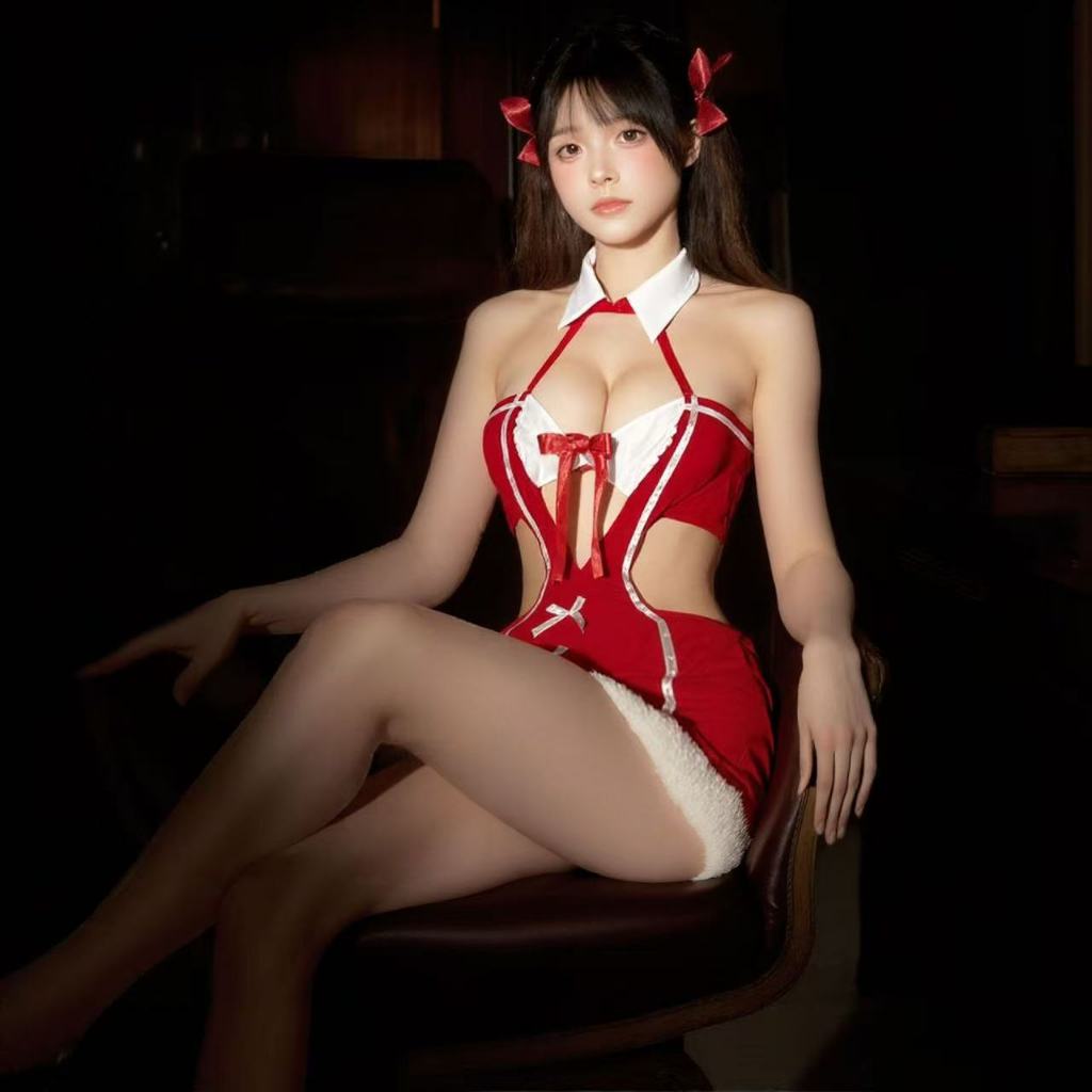 Sexy Christmas velvet nightgown cosplay New Year's battle robe cosplay cute uniform