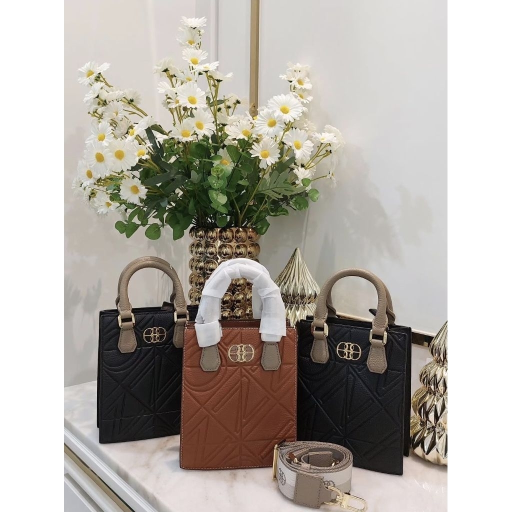 tas bonia original sling tote bag mini emboss kulit xs