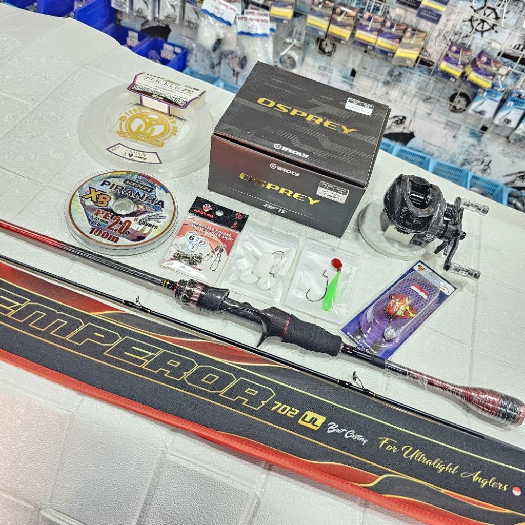 1 Set BC || JORAN DAIDO EMPEROR III 3 BAITCASTING 702  VS Reel BC Iroly Osprey 80BFS (Handle Kiri) D