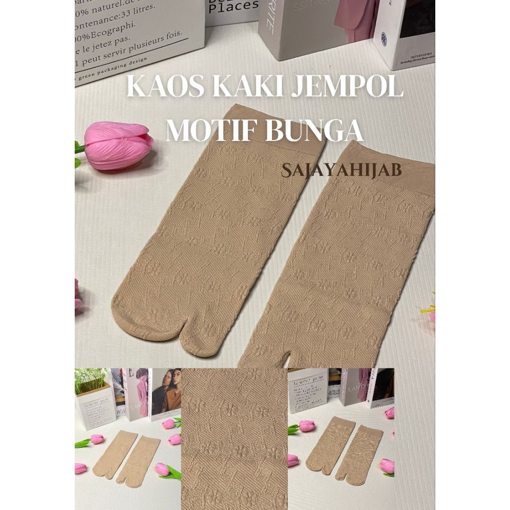 Kaos Kaki Jempol Motif Bunga Kaos Kaki Jempol Motif Muslimah Kaos Kaki Wanita Kaos Kaki Anti Slip Wa