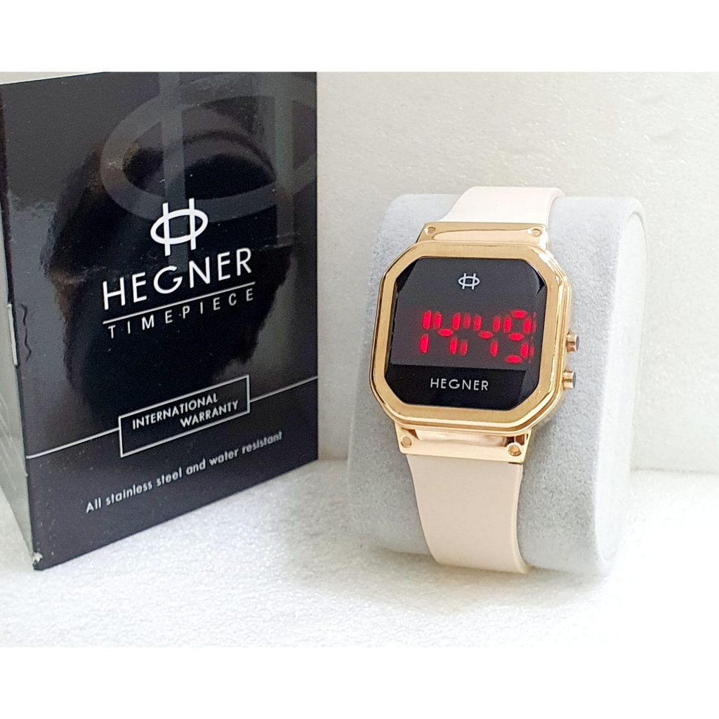 Jam Tangan Wanita Original Hegner 1689 Digital Rubber