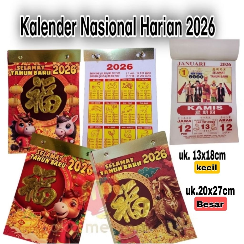 Kalender harian Nasional 2026 kalender sobek 2026
