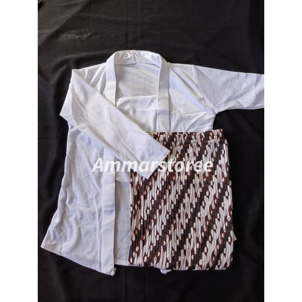 kebaya bludru anak kutubaru set (atasan+rok plisket)