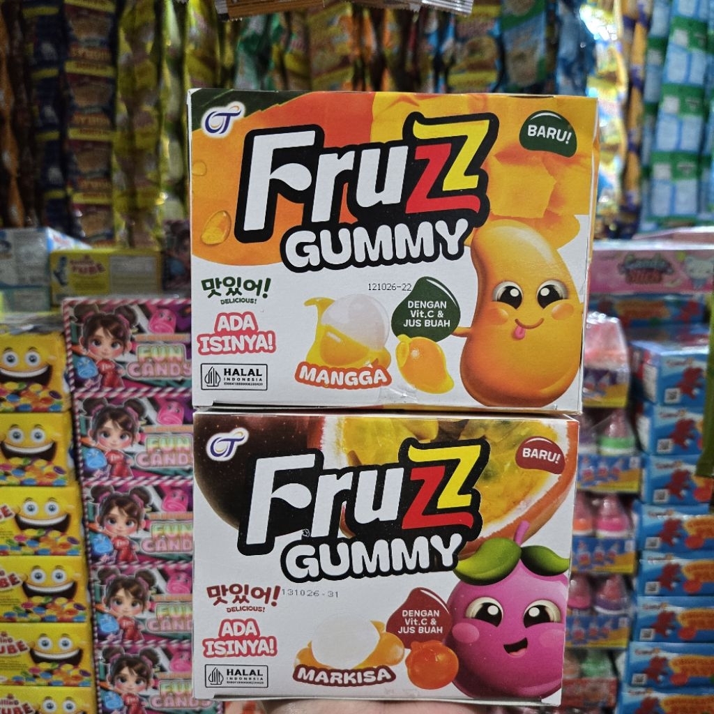 FRUZZ GUMMY BUAH KUPAS BOX ISI 24 PCS X 5G | GUMMY FRUZZ