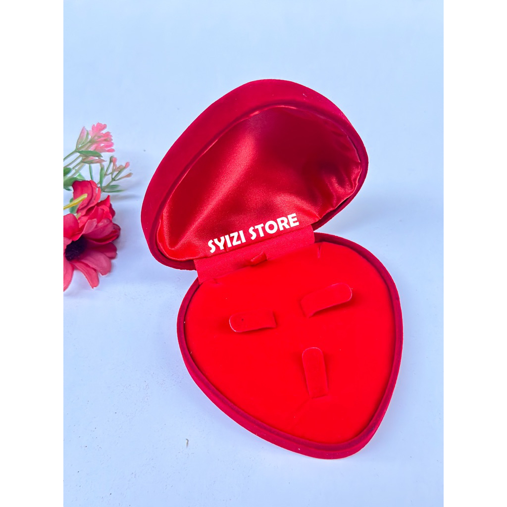 [SYIZI STORE] Kotak set perhiasan - kotak perhiasan lucu-box perhiasan merah bludru