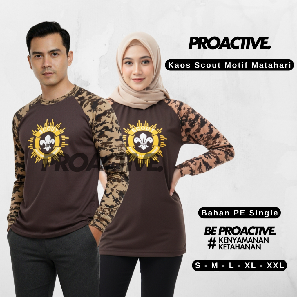 KAOS SCOUT PRAMUKA MATAHARI LENGAN PANJANG - PROACTIVE