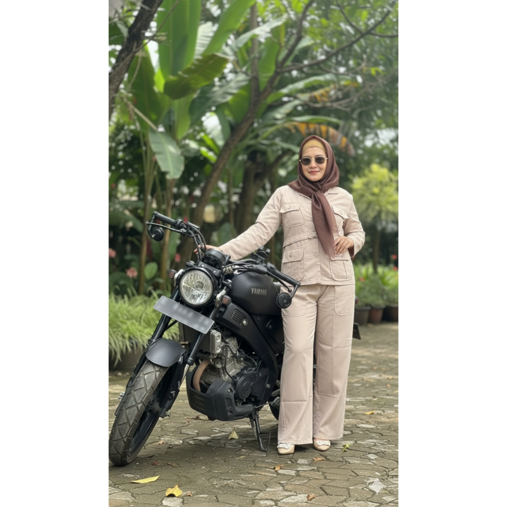 One Set Wanita Setelan Jas Safari - Baju Kerja Kantor & Hijab Friendly Premium Set