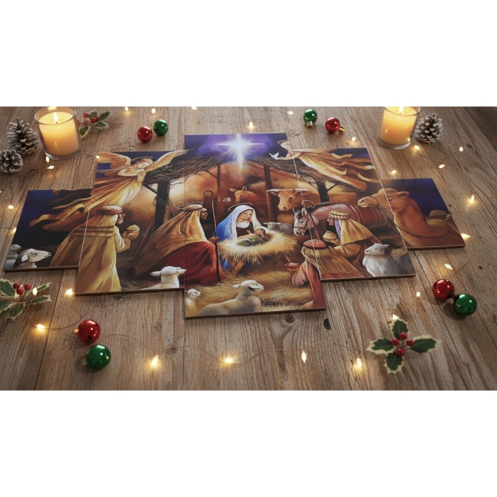 Pajangan Dinding Gambar kelahiran Yesus Bunda Maria - Dekorasi Dinding Kamar Doa