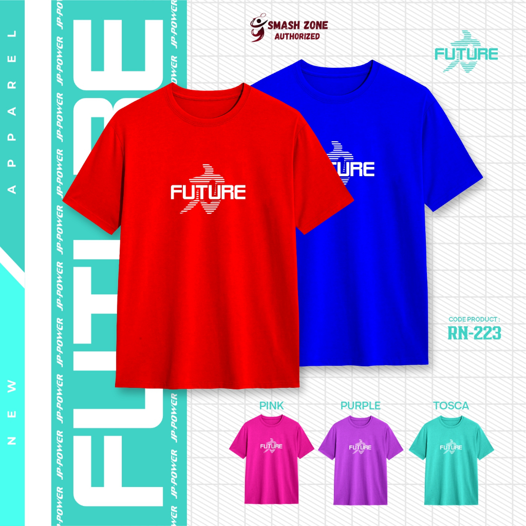 Baju Badminton JP Power Future Kaos Badminton Dewasa Jersey Atasan Olahraga Quick Dry Breathable