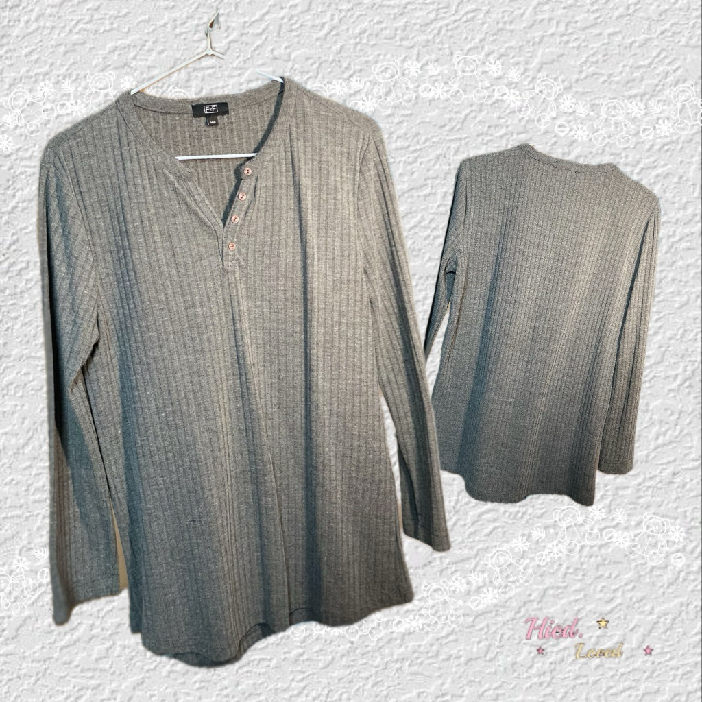 [PRELOVED] F2F Grey Sleeve Shirt (M)